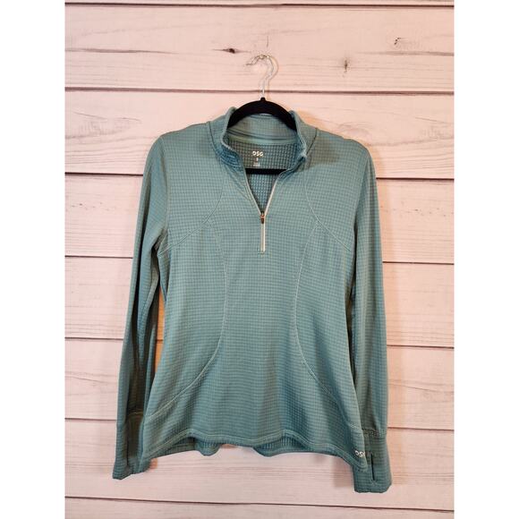 DSG Womens Green Stretch 1/4 Zip Long Sleeve Pullover Athletic Jacket Size Small - Picture 1 of 6